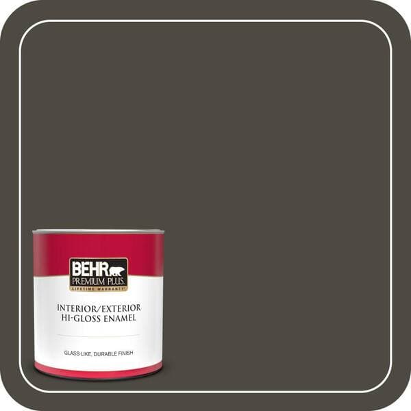 BEHR PREMIUM PLUS 1 qt. #S-H-780 Thorny Branch Hi-Gloss Enamel Interior/Exterior Paint & Primer (2)