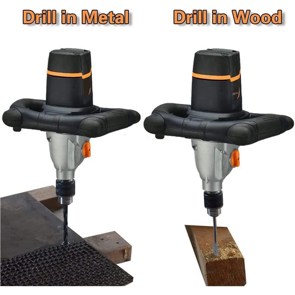 Unbranded 5/8 in. Single Paddle Concrete Mortar Mixer with Soft Start and 100mm Large Spiral Mixing Paddle (3)