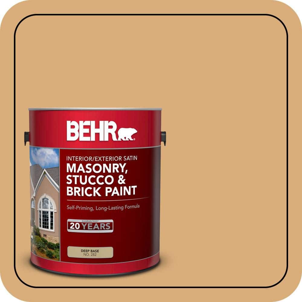 BEHR 1 gal. #PPU6-05 Cork Satin Interior/Exterior Masonry, Stucco and Brick Paint