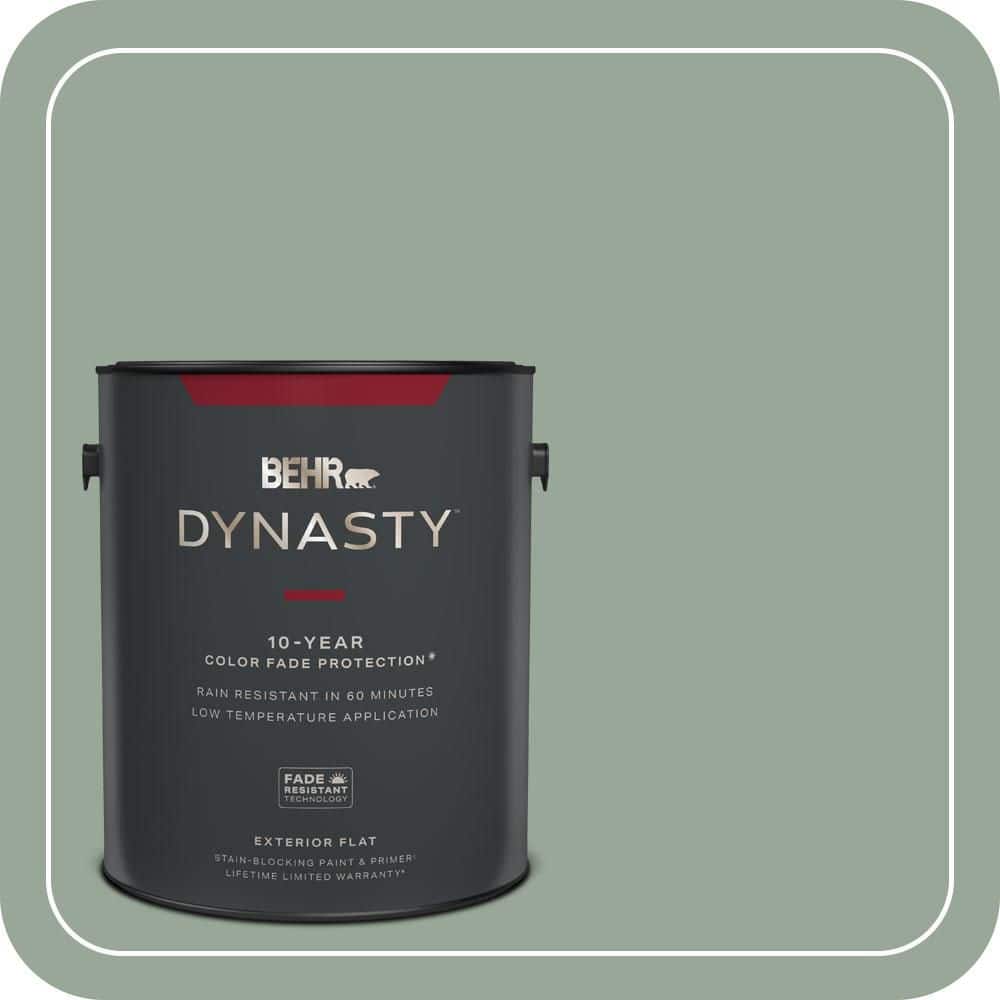 BEHR DYNASTY 1 gal. #MQ6-17 Green Trellis Flat Exterior Stain-Blocking Paint & Primer