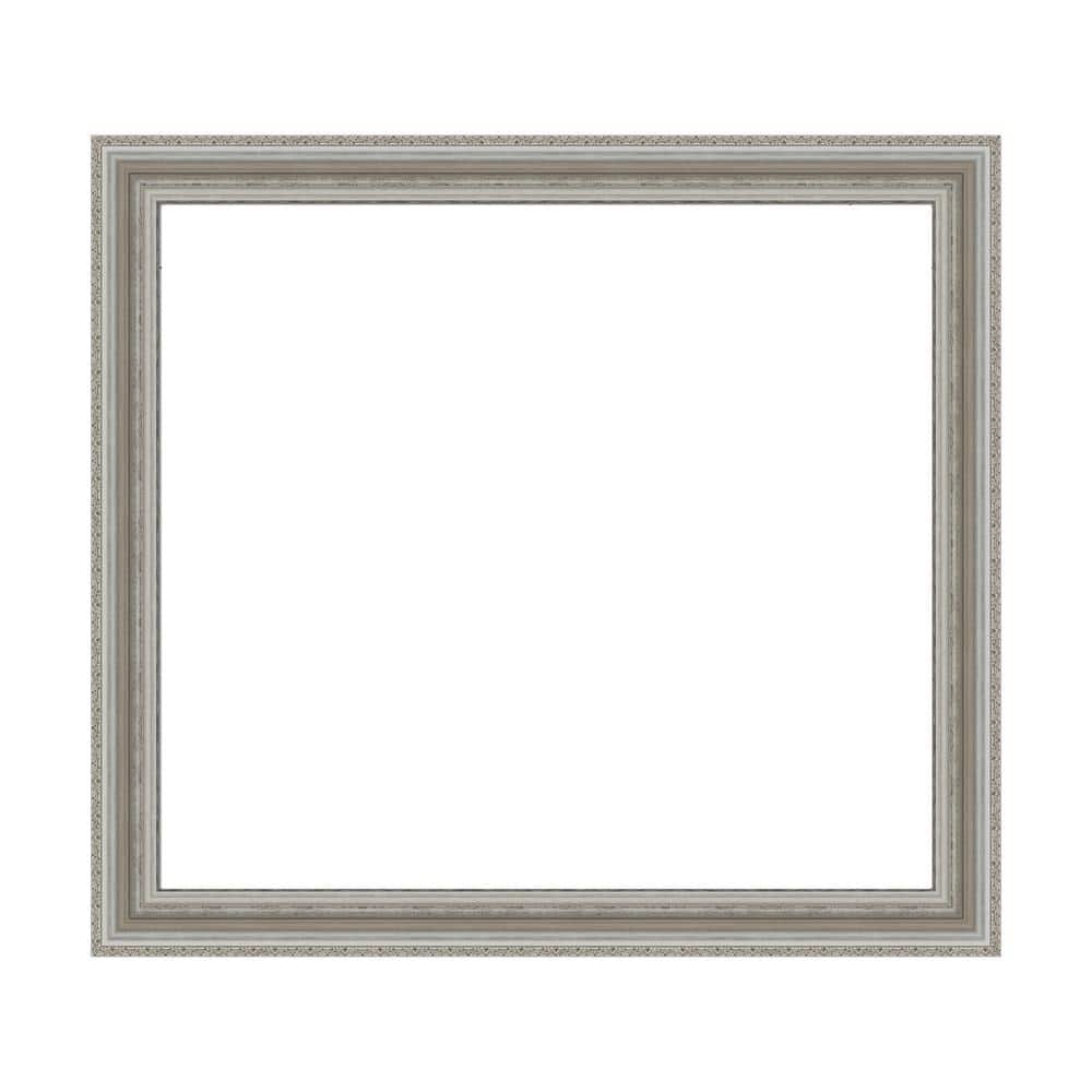 Amanti Art Mirror Makeover Parlor Silver 41.25 in. W x 37.25 in. H Bathroom Mirror Frame Border Kit-Fits a 40 x 36 Mirror (1)