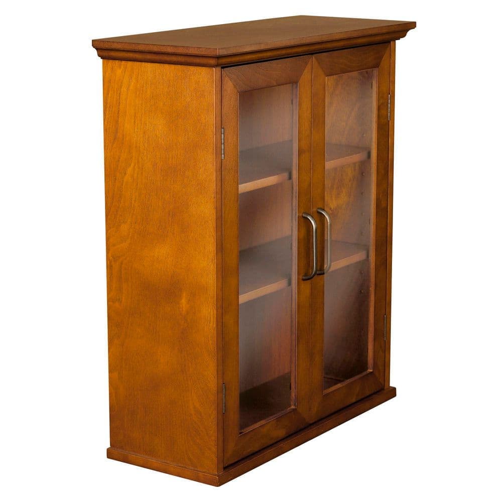 Teamson Home 20.5 in. W x 8.5 in. D x 24.02 in. H Oil Oak Bathroom Storage Wall Cabinet (2)