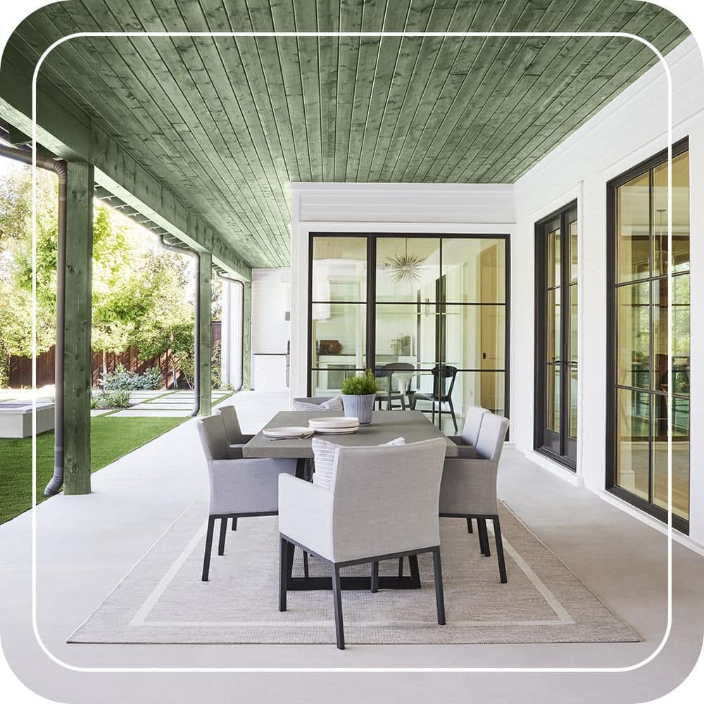 BEHR PREMIUM 1 gal. #ST-132 Sea Foam Semi-Transparent Waterproofing Exterior Wood Stain and Sealer (3)
