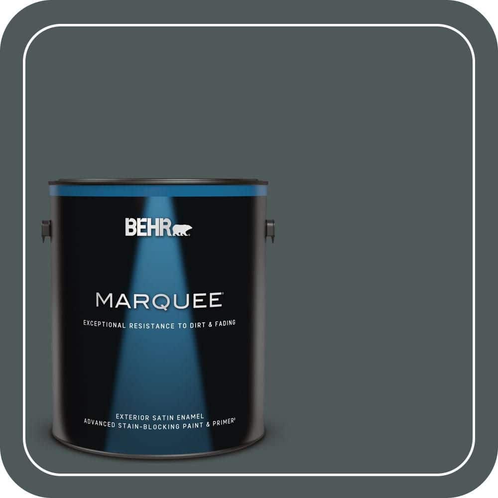 BEHR MARQUEE 1 gal. #N440-7 Midnight in NY Satin Enamel Exterior Paint & Primer