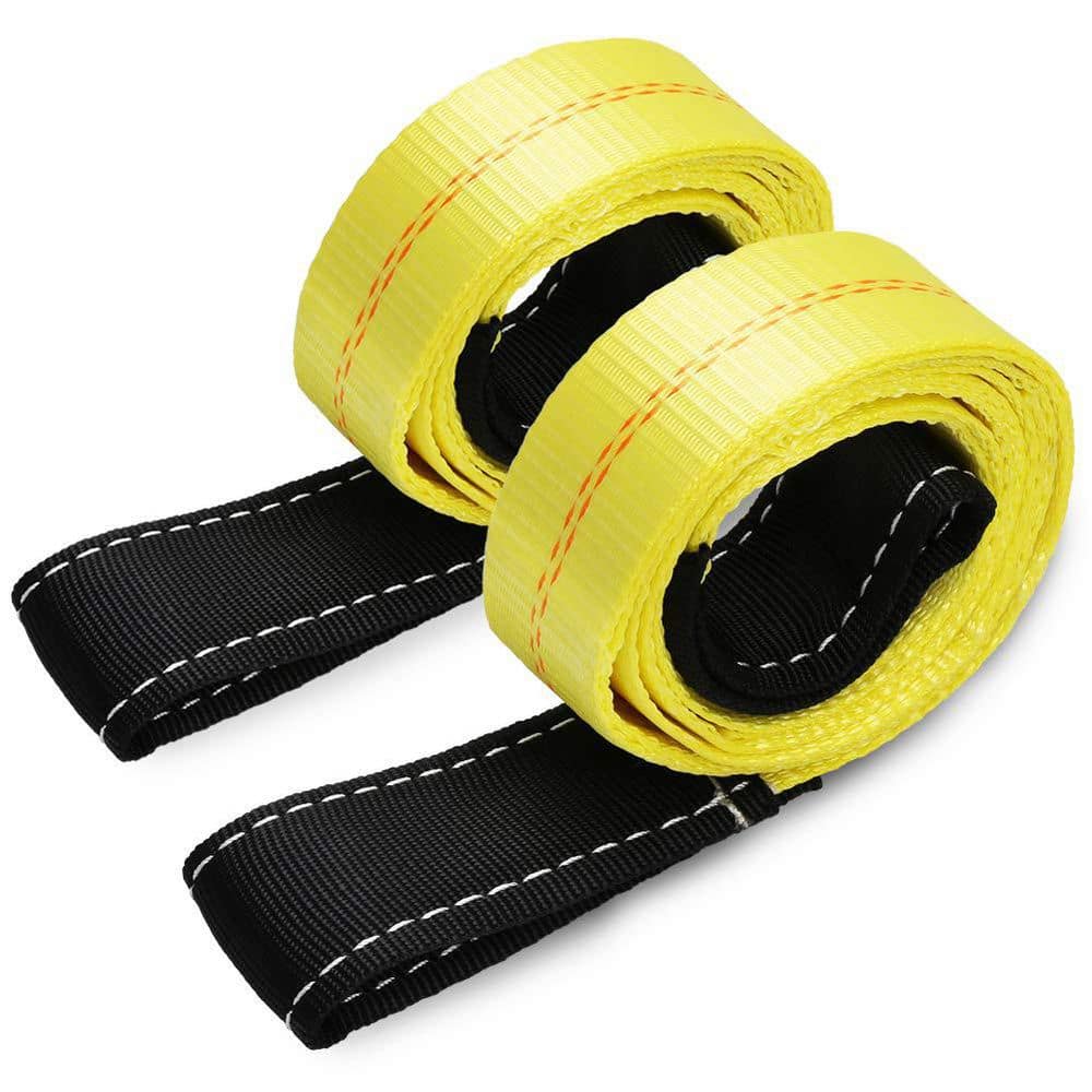 NVNOO 2 in. x 6 ft. Lifting Sling Joist Hanger Straps with 10,000 lbs. Max Vertical Break Strength Capacity, Yellow (2-Pack) (1)