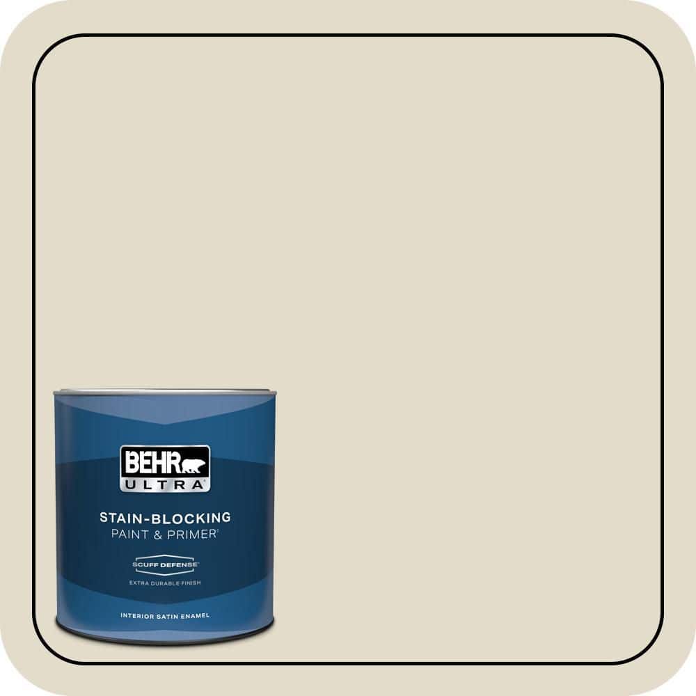 BEHR ULTRA 1 qt. #PPU7-16 Vintage Linen Extra Durable Satin Enamel Interior Paint & Primer