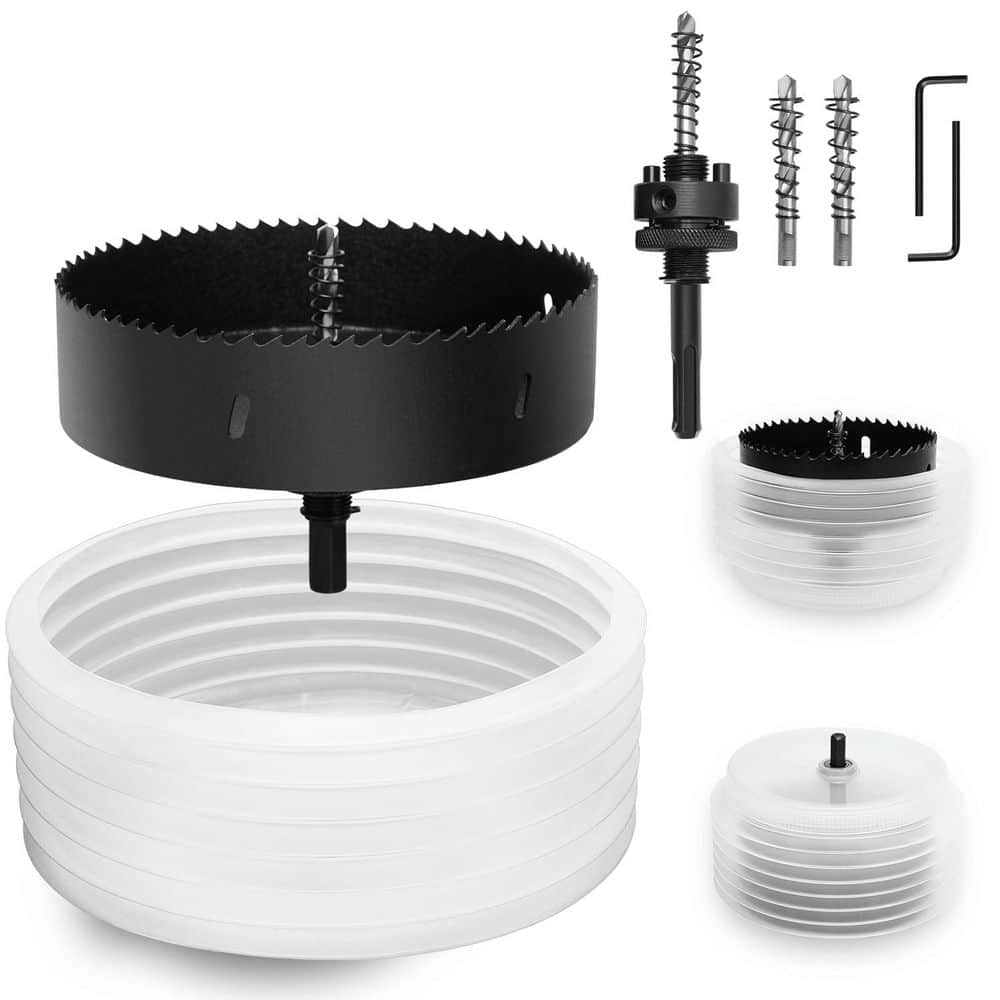 Unbranded 7-Bi-Metal Hole Saw with Dust Bowl for LED Recessed Ceiling Lighting and Wood Metal Drywall Can Lights