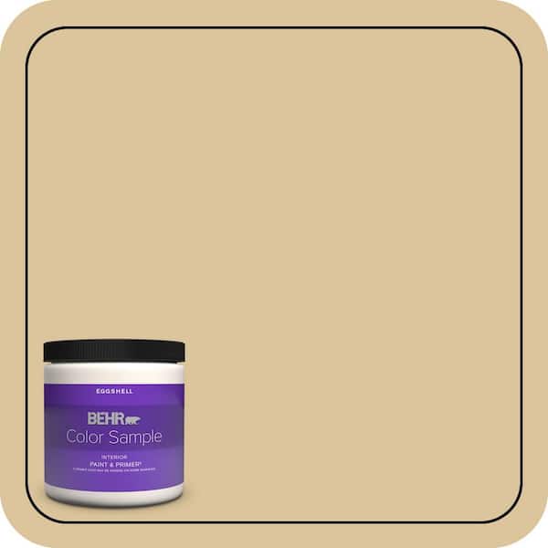 BEHR PREMIUM PLUS 8 oz. #S310-3 Natural Twine Eggshell Enamel Interior Paint & Primer Color Sample (2)