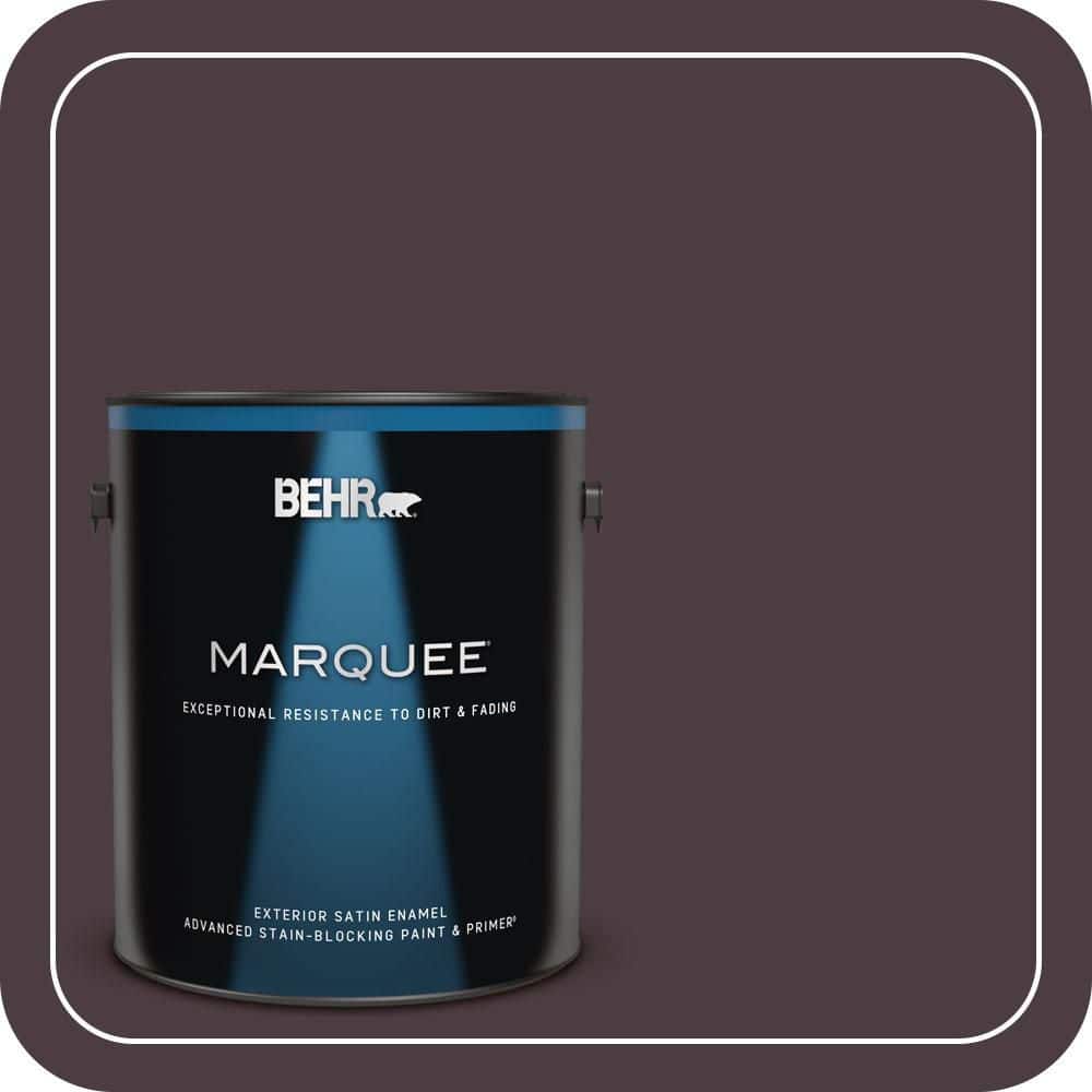 BEHR MARQUEE 1 gal. #T18-04 Nocturne Shade Satin Enamel Exterior Paint & Primer