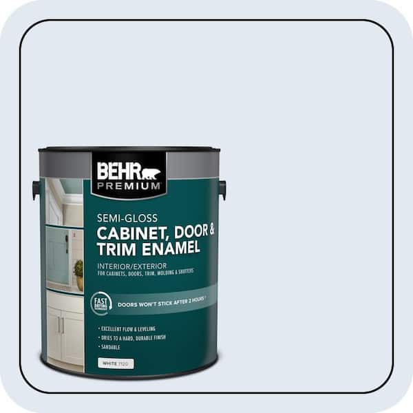 BEHR PREMIUM 1 gal. #M540-1 Bellflower Blue Semi-Gloss Enamel Interior/Exterior Cabinet, Door & Trim Paint (2)