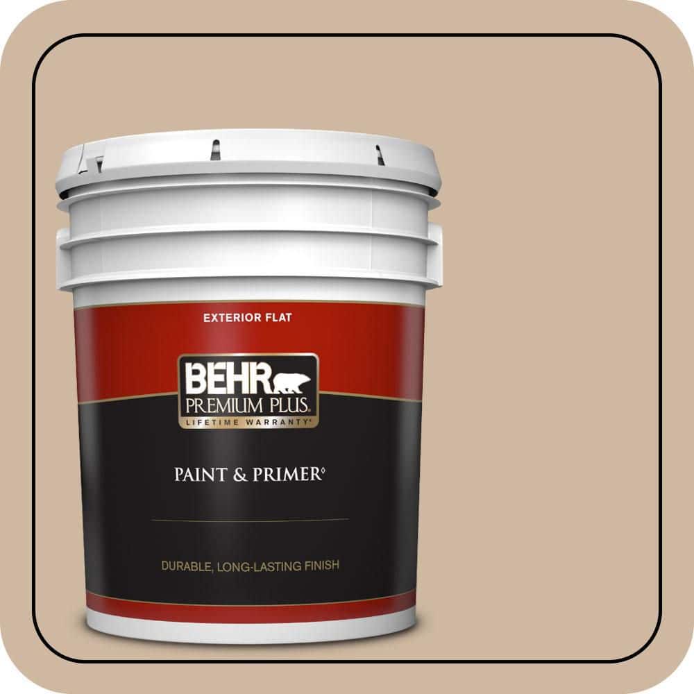 BEHR PREMIUM PLUS 5 gal. #N240-3 Sonoran Desert Flat Exterior Paint & Primer (1)