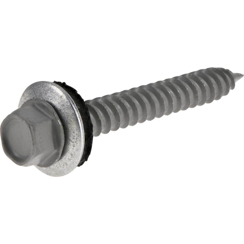 Everbilt #10 x 1-1/2 in. Flange Hex Head Hex Drive Self-Piercing Screw with Neoprene Washer 1 lb.-Box (102-Piece) (4)