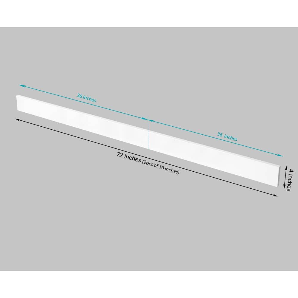 TJAmerican 72 in. W x 0.75 in. x 4 in. Engineered White Marble Bathroom Vanity BackSplash (2-Pieces of 36 in.) (3)