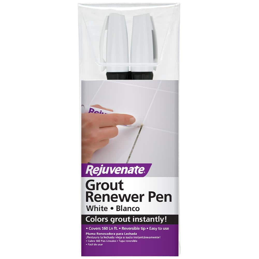 Rejuvenate 4 oz. White Interior Water-Based Grout Restorer Marker Pens (2-Pack)