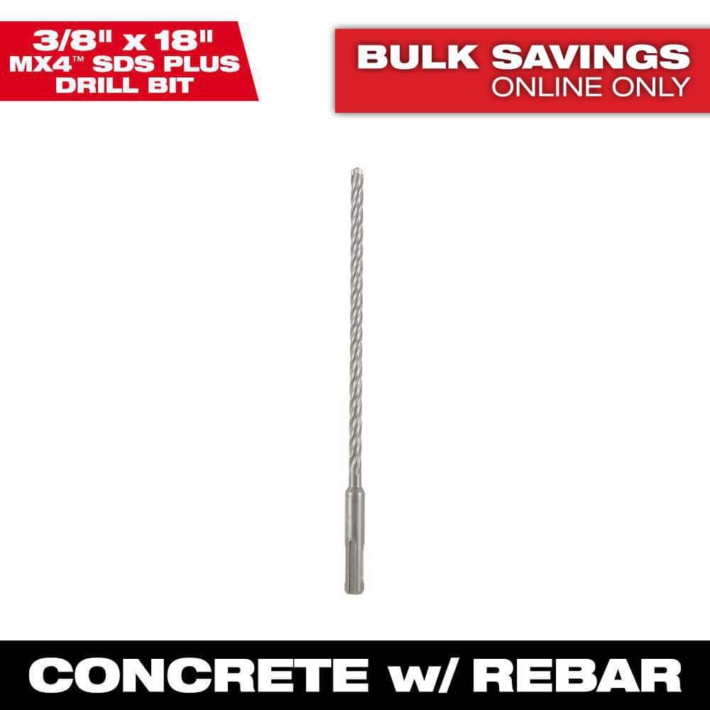 Milwaukee 3/8 in. x 18 in. 4-Cutter SDS-PLUS Carbide Drill Bit
