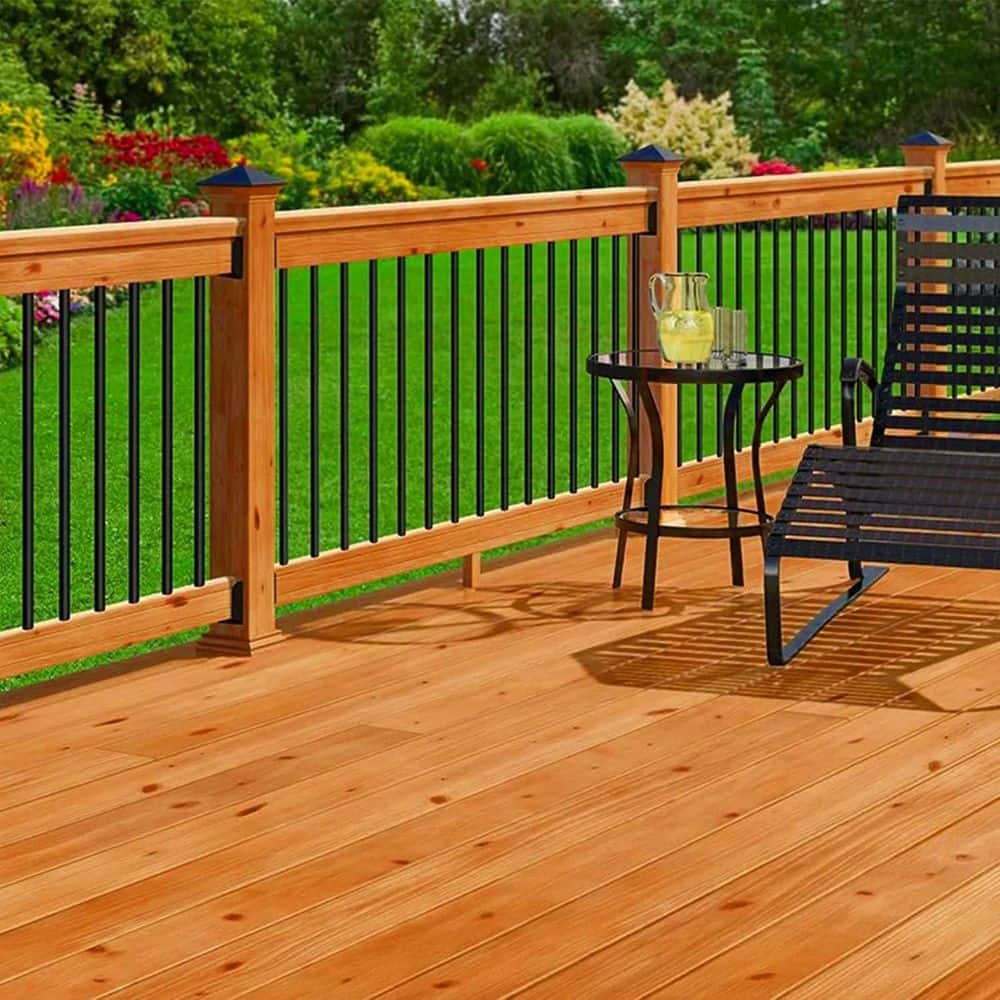 Afoxsos 50 Pack 36 in. Black Aluminum Stair Railing Kit for Deck Porch Staircase Balusters (3)
