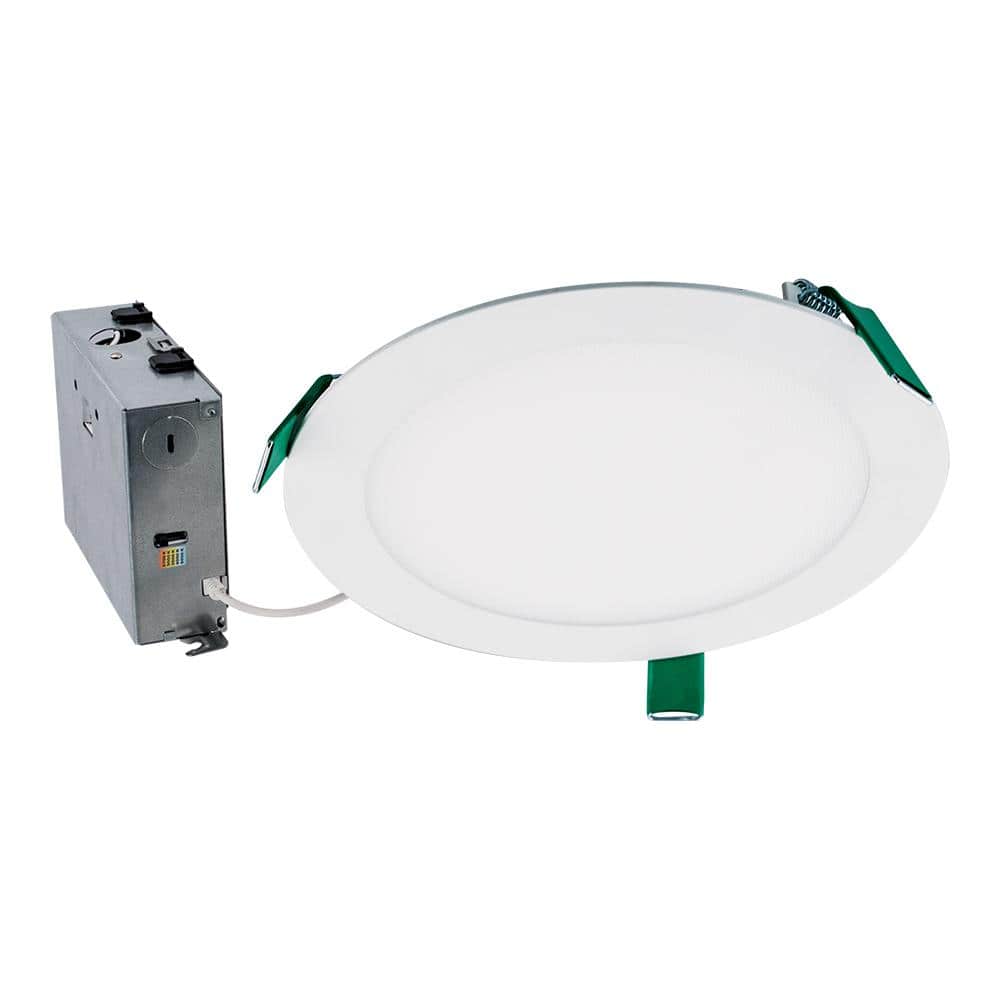 HALO HLB 8 in. Adjustable CCT Canless IC Rated Dimmable Indoor, Outdoor Integrated LED Recessed Light Kit (2)