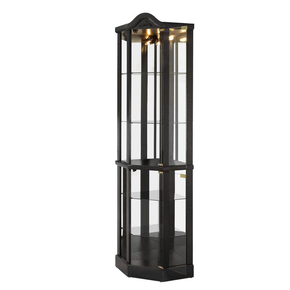 COWLOWN 16.73 in. W x 16.73 in. D x 71.93 in. H Bathroom Black Linen Cabinet (1)