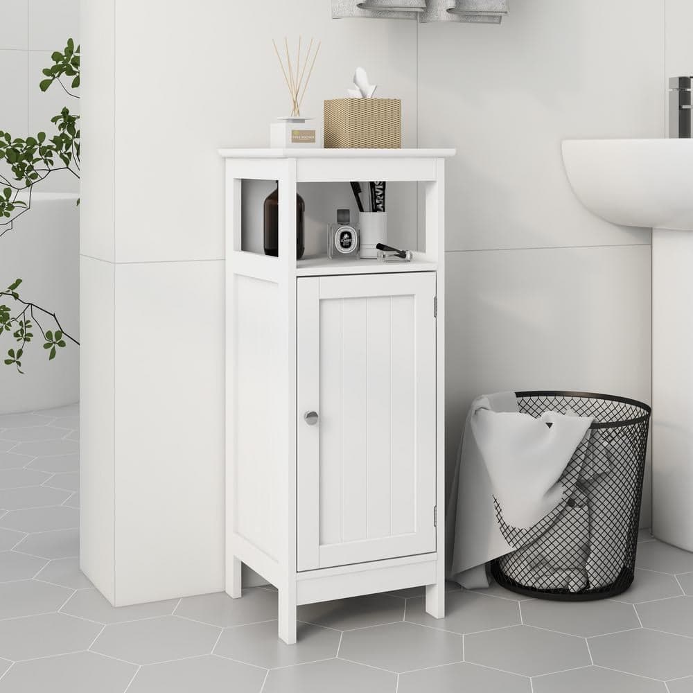 Unbranded 12.6 in. W x 12 in. D x 31.5 in. H White Linen Cabinet Bathroom Single Door Cabinet (2)