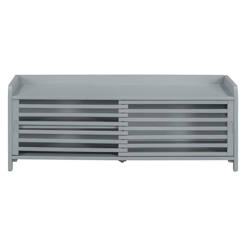 Unbranded 43.3 in. W x 15.4 in. D x 16.5 in. H Gray Linen Cabinet (2)