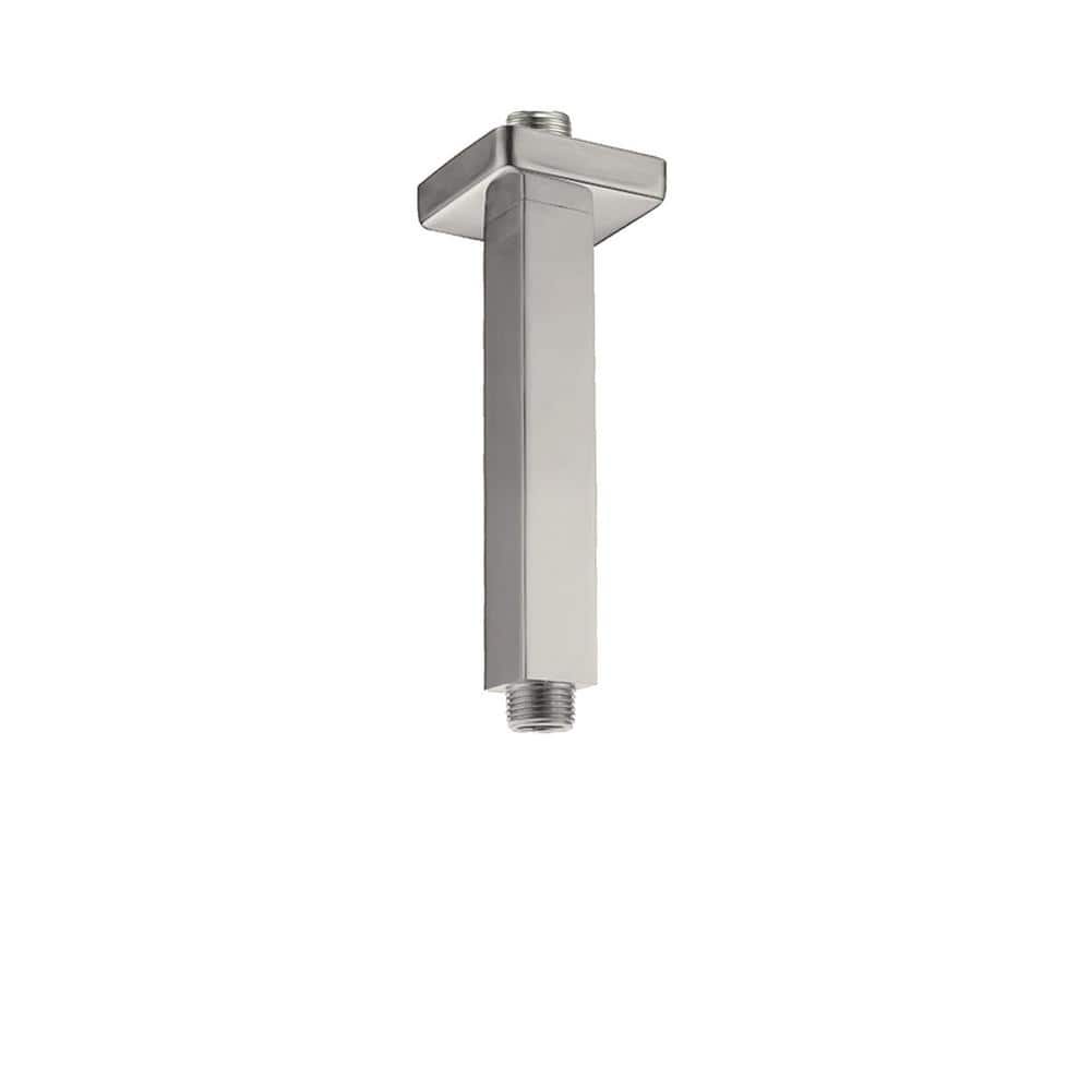 Satico 6 in. Stainless Steel Wall Mount Square Shower Arm, Brusehd Nickel (1)