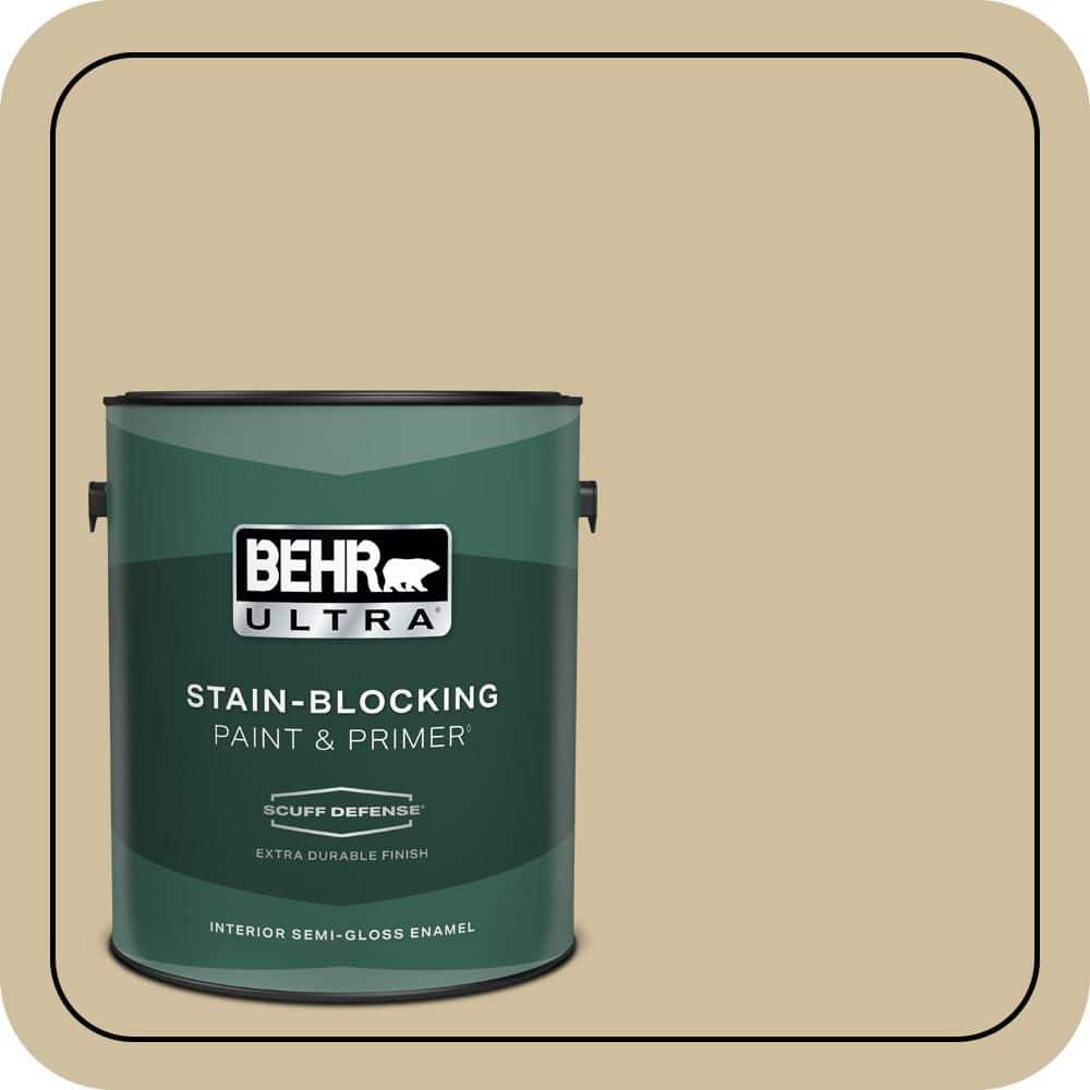 BEHR ULTRA 1 gal. #S320-3 Final Straw Extra Durable Semi-Gloss Enamel Interior Paint & Primer