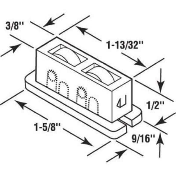 Prime-Line Sliding Window Roller Assembly, Nylon Rollers (2)