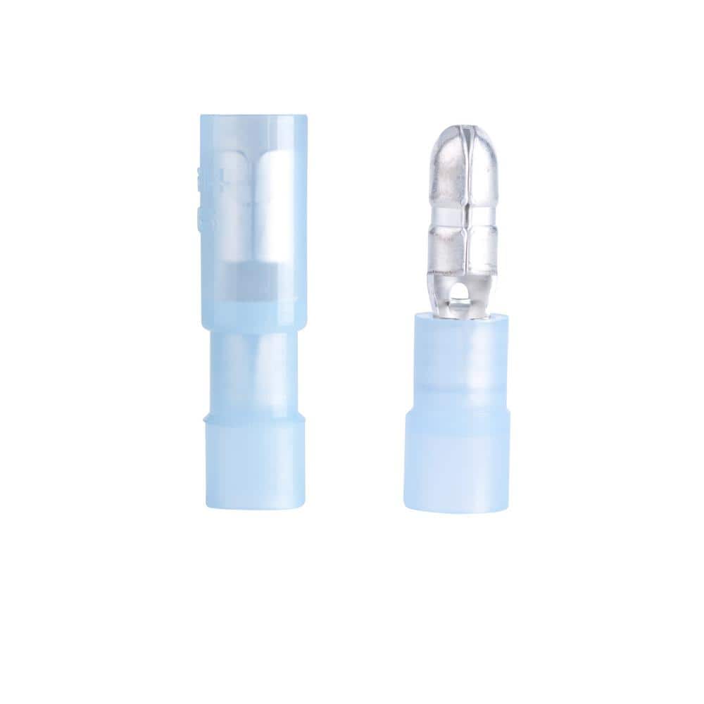 Gardner Bender 16-14 AWG 0.156 in. Tab Snap Connector Butt Splice 5 Female and 5 Male, Blue (10-Pack) (1)