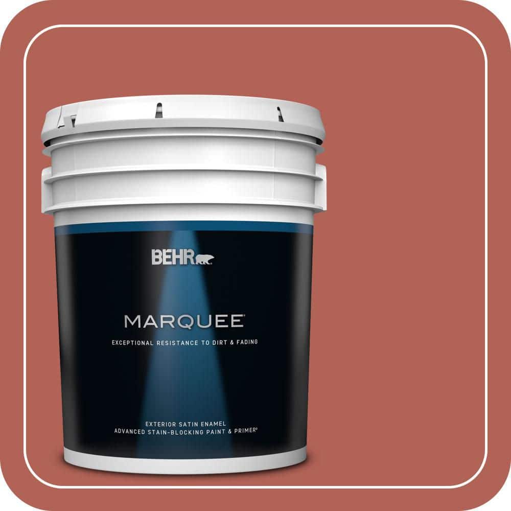 BEHR MARQUEE 5 gal. #QE-04 Chimayo Red Satin Enamel Exterior Paint & Primer