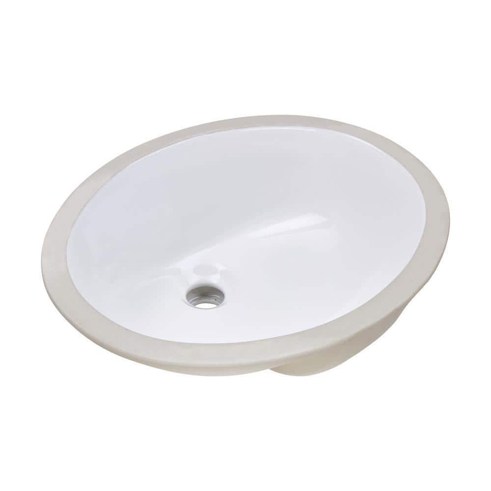 Wells Sinkware 20 in. x 16 in. x 8 in. Wells Oval Vitreous Ceramic Lavatory Single Bowl Undermount in White (1)
