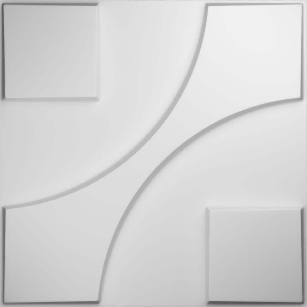 Ekena Millwork 1 in. x 19-5/8 in. x 19-5/8 in. White PVC Nestor EnduraWall Decorative 3D Wall Panel (2.67 sq. ft.) (1)