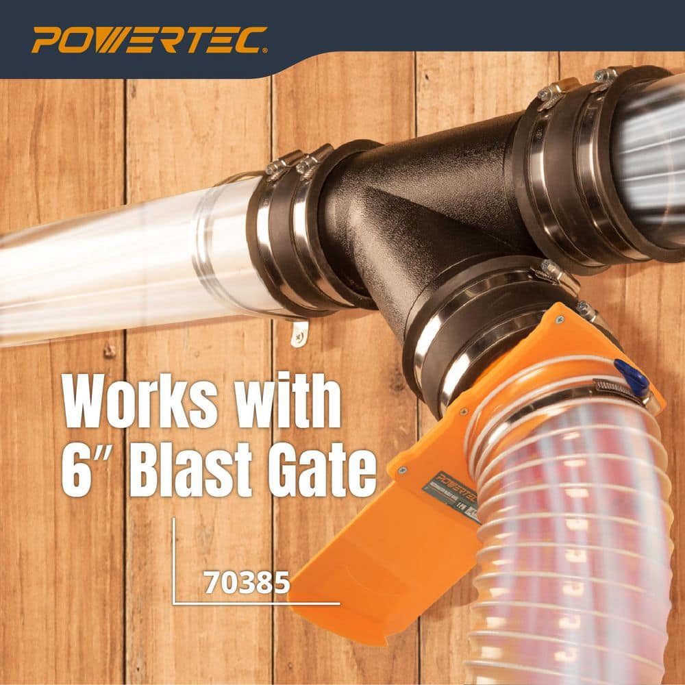 ‎POWERTEC 6 in. x 36 in. Long Clear Pipe, Rigid Plastic Tubing for Dust Collection Hose and Fittings (3)