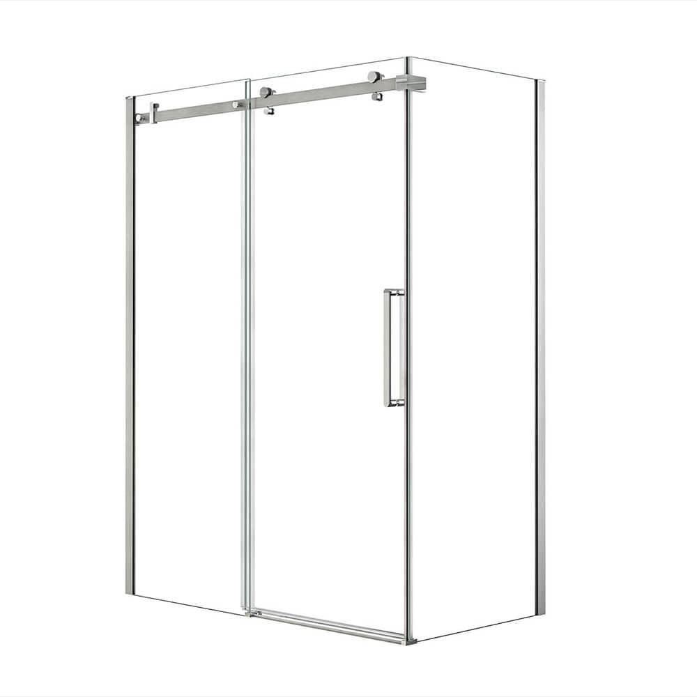 MAAX Halo 34 in. x 60 in. x 79 in. Frameless Corner Sliding Shower Enclosure in Chrome (2)