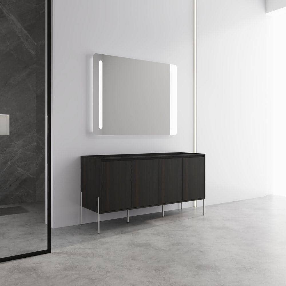 UPIKER Annecy 58.69 in. W x 17.94 in. D x 30.31 in. H Freestanding Bath Vanity Cabinet without Top in Dark Oak Unassembled (2)