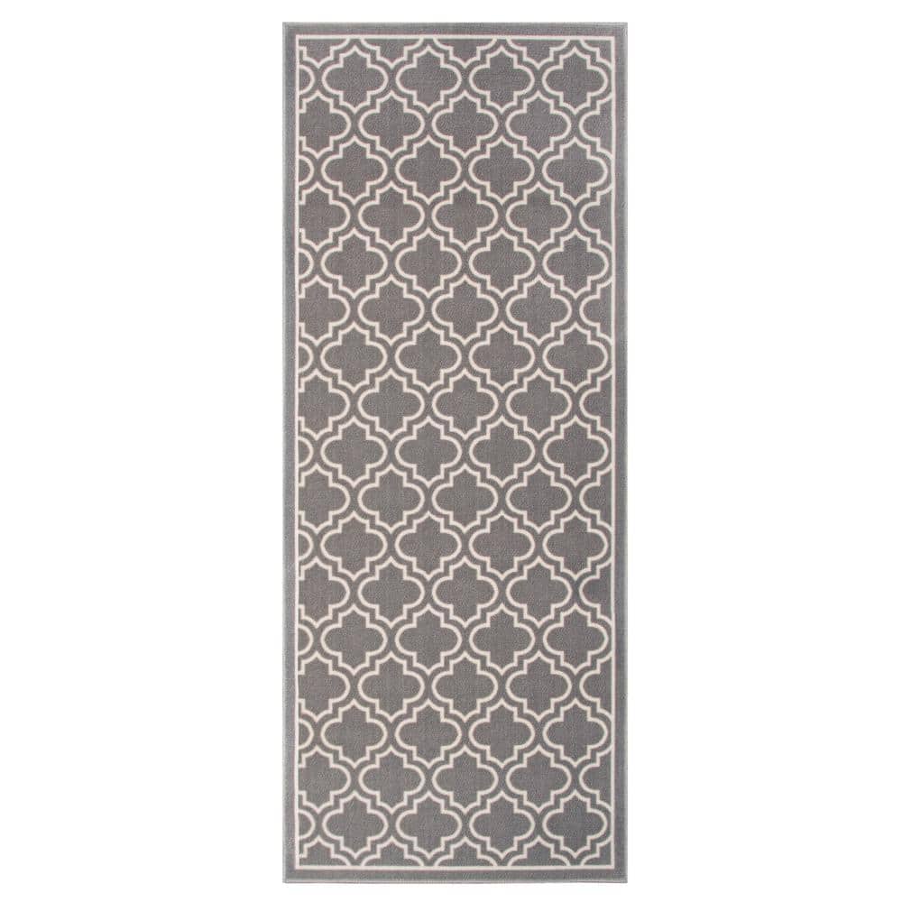 TrafficMaster Trellis Grey 2 ft. x 5 ft. Non-Slip Indoor Door Mat (4)