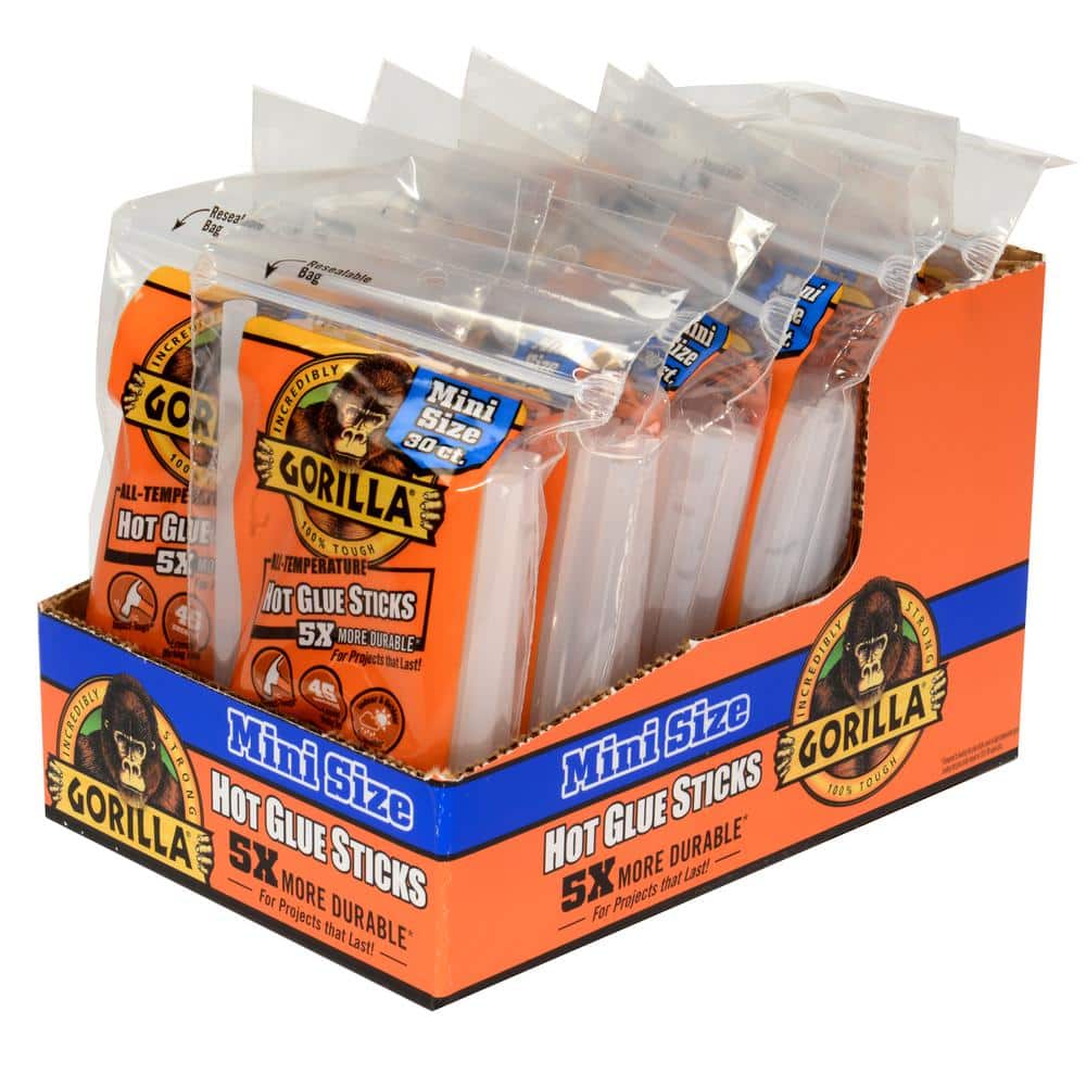 Gorilla 4 in. Mini Hot Glue Sticks (30-Count 12-Pack) (3)