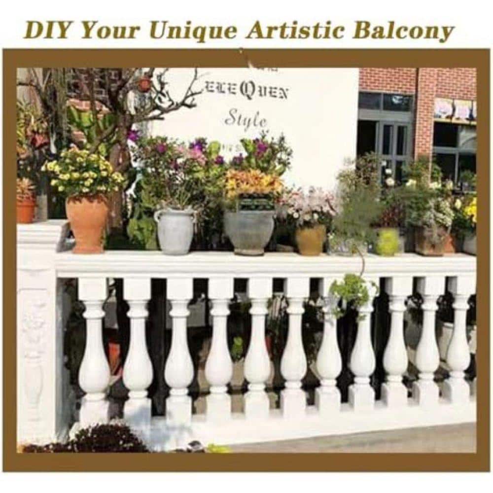 KIWDZFU 19.68 in. Precast Baluster Rail Concrete Mold Balcony Railing Cover Line Plastic Mould Roman Column 2-Pack (2)
