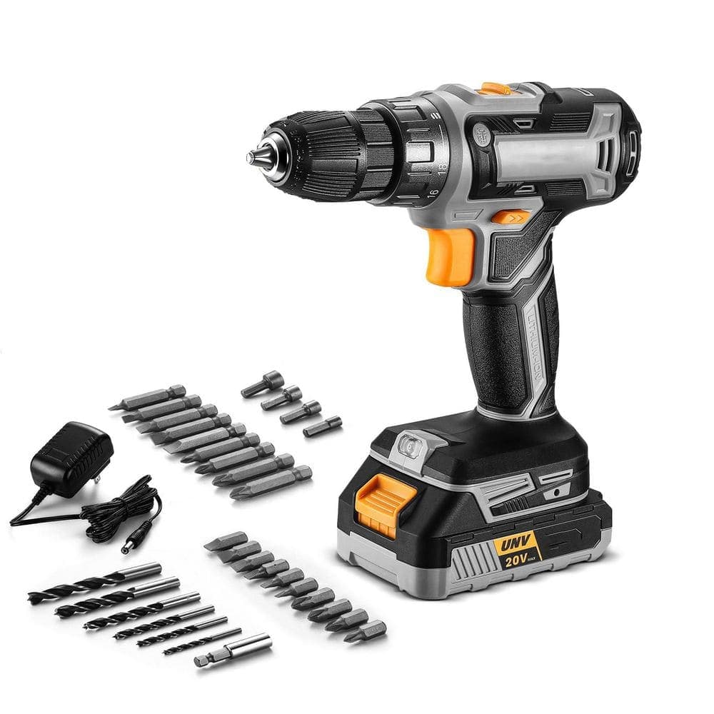 Adrinfly 20-Volt Cordless Electric Drill Toolkit-Complete Power Set with Battery and Charger for All Your DIY Projects at Home