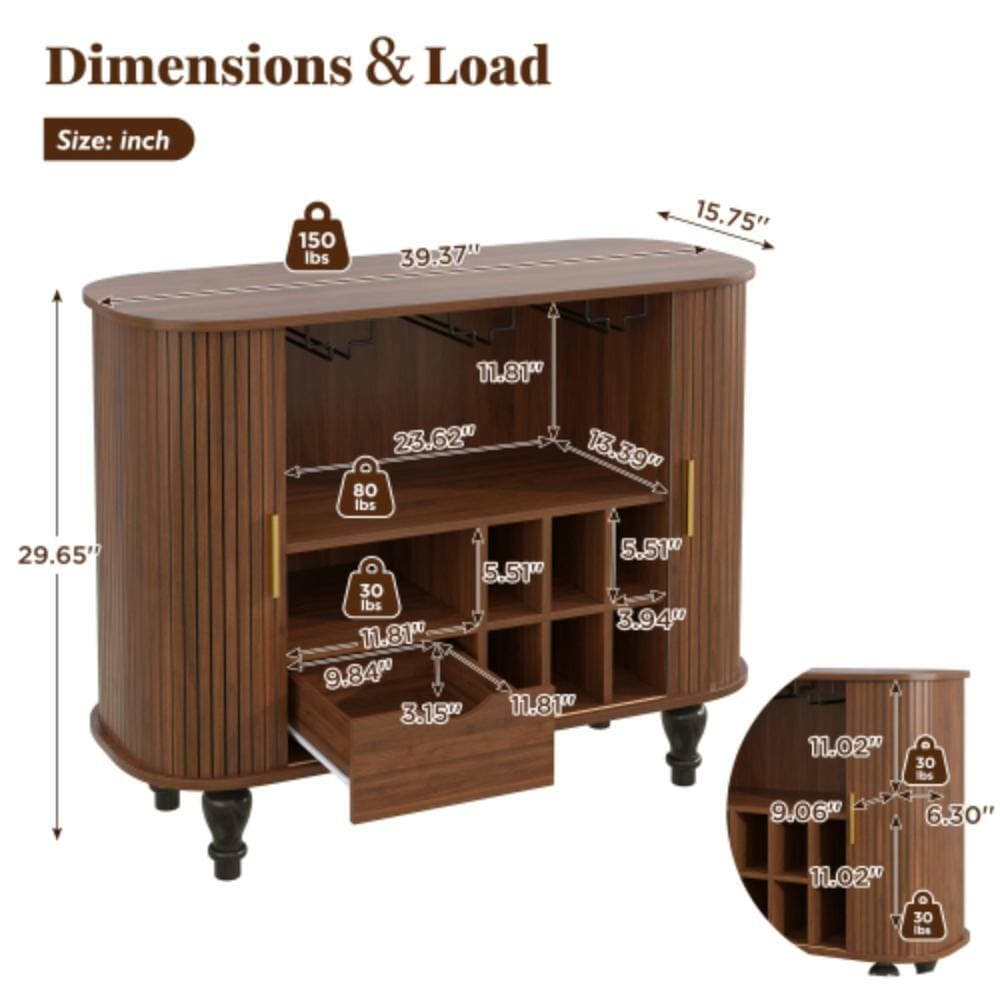 Unbranded 39.37 in. W x 15.75 in. D x 29.65 in. H Bathroom Brown Linen Cabinet (2)