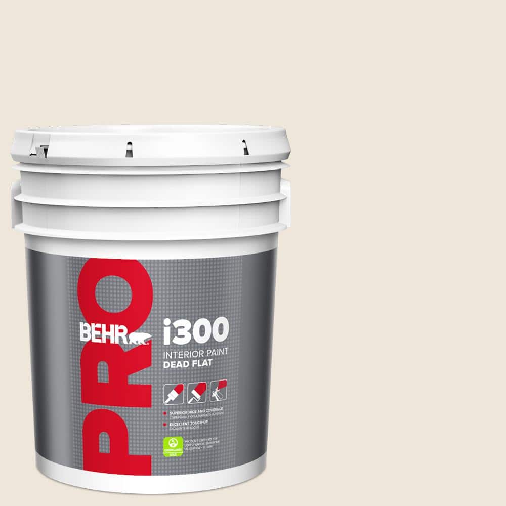 BEHR PRO 5 gal. #HDC-MD-11 Exclusive Ivory Dead Flat Interior Paint