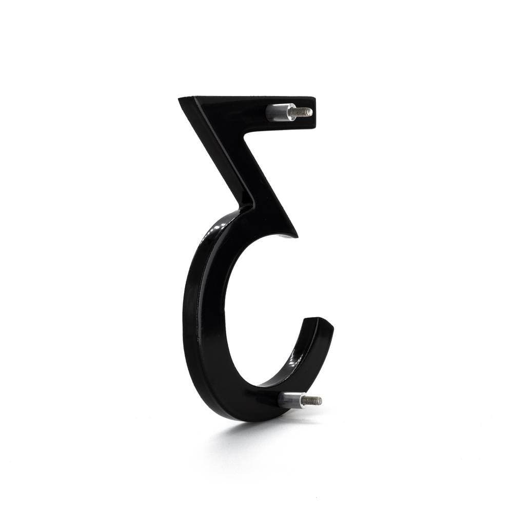Montague Metal Products 16 in. Black Aluminum Floating or Flat Modern House Number 3 (3)