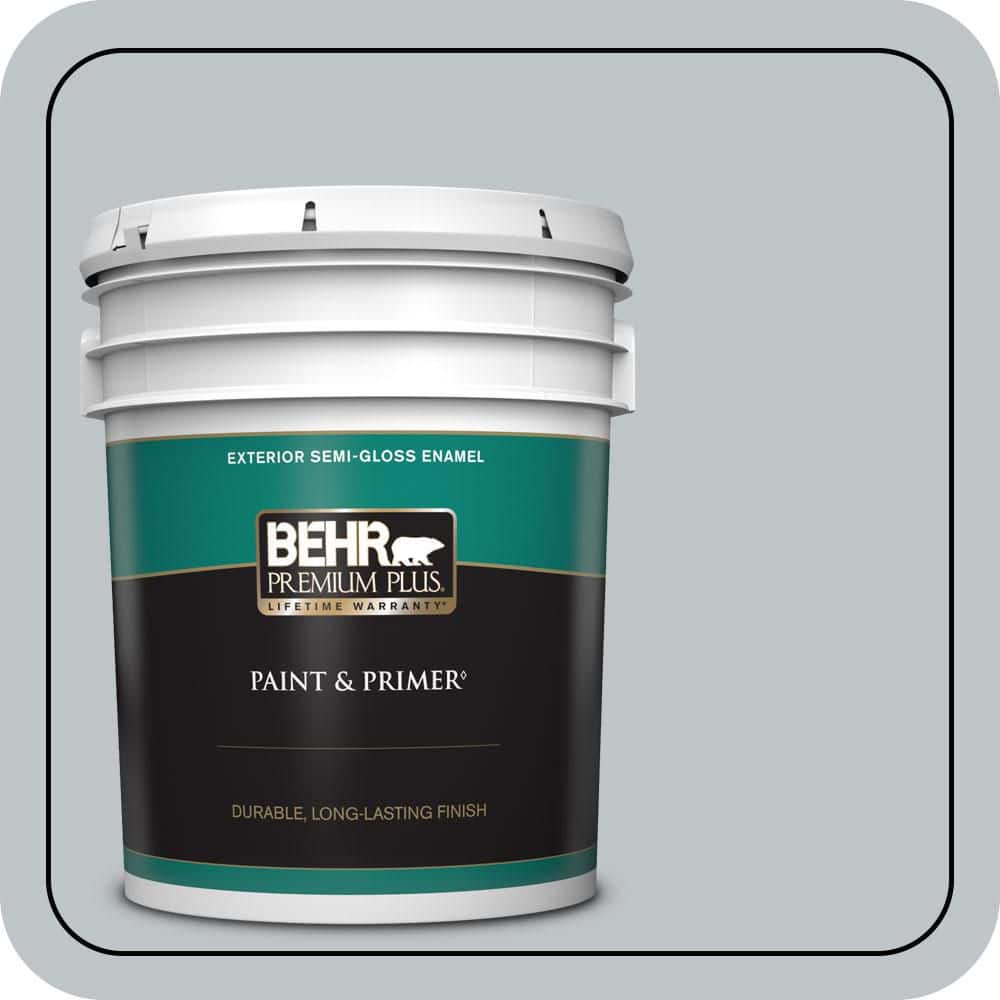 BEHR PREMIUM PLUS 5 gal. #N510-2 Galactic Tint Semi-Gloss Enamel Exterior Paint & Primer