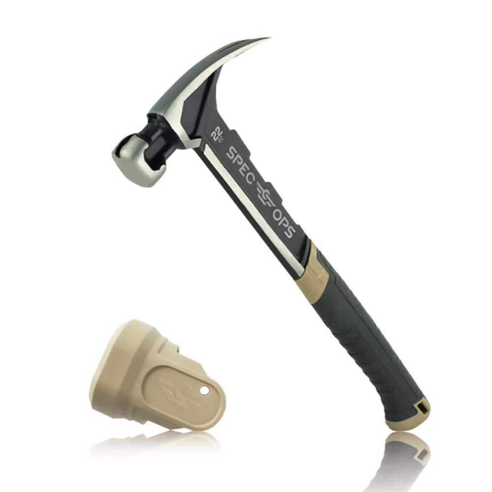 SPEC OPS 22 oz. Smooth Face Framing Hammer with Soft Mallet Cap, Steel Handle
