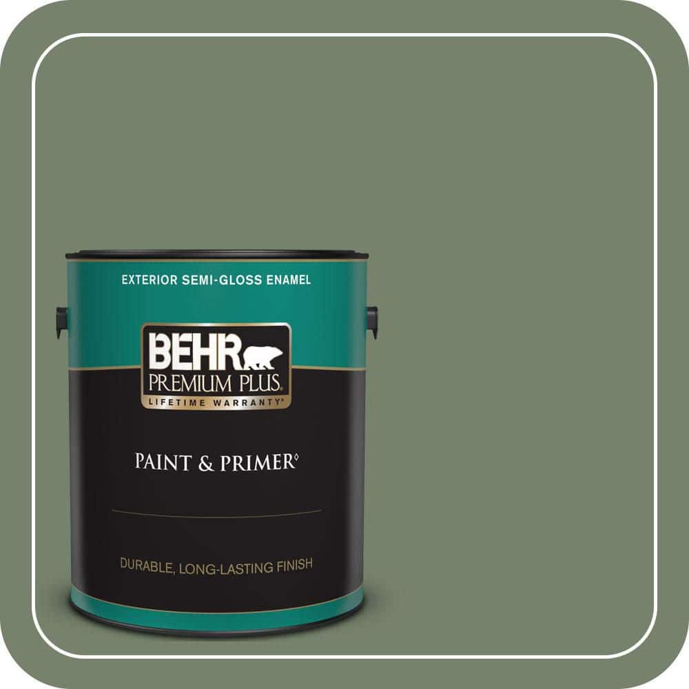 BEHR PREMIUM PLUS 1 gal. #MQ6-16 Gazebo Green Semi-Gloss Enamel Exterior Paint & Primer