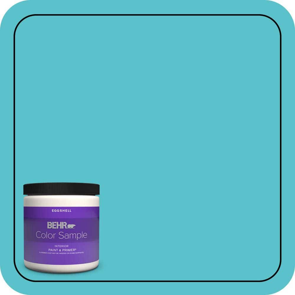 BEHR PREMIUM PLUS 8 oz. #510B-5 Jamaican Sea Eggshell Enamel Interior Paint & Primer Color Sample (1)