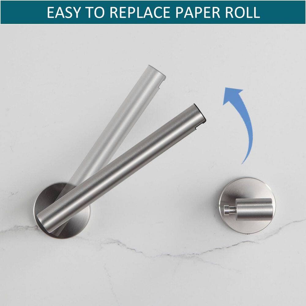 KHKFY Wall Mounted Brushed Nickel Toilet Paper Holder Stainless Steel 304 Fits Large Mega Jumbo Rolls Modern (2)