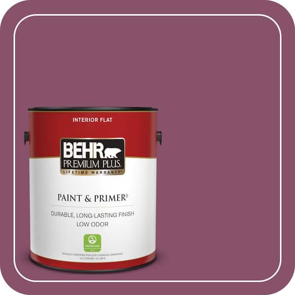 BEHR PREMIUM PLUS #M120-7 Raspberry Crush Enamel Interior Stain-Blocking Paint and Primer (3)
