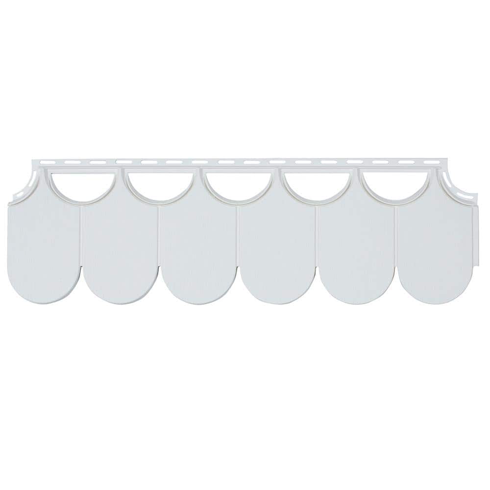 NovikShake 10 in. x 32 in. HR Half Round Polymer Siding in White (22 Panels Per Box, 32.2 sq. ft.) (1)