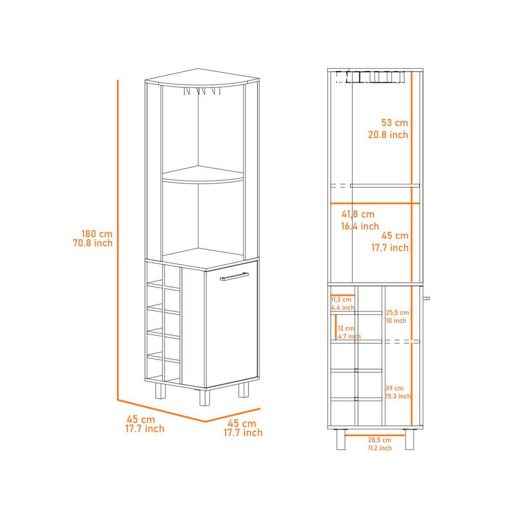 Tahanbath 17.70 in. W x 17.70 in. D x 70.80 in. H Multi-Color Wood Freestanding Linen Cabinet w/5-Shelves in Multi-Color (3)
