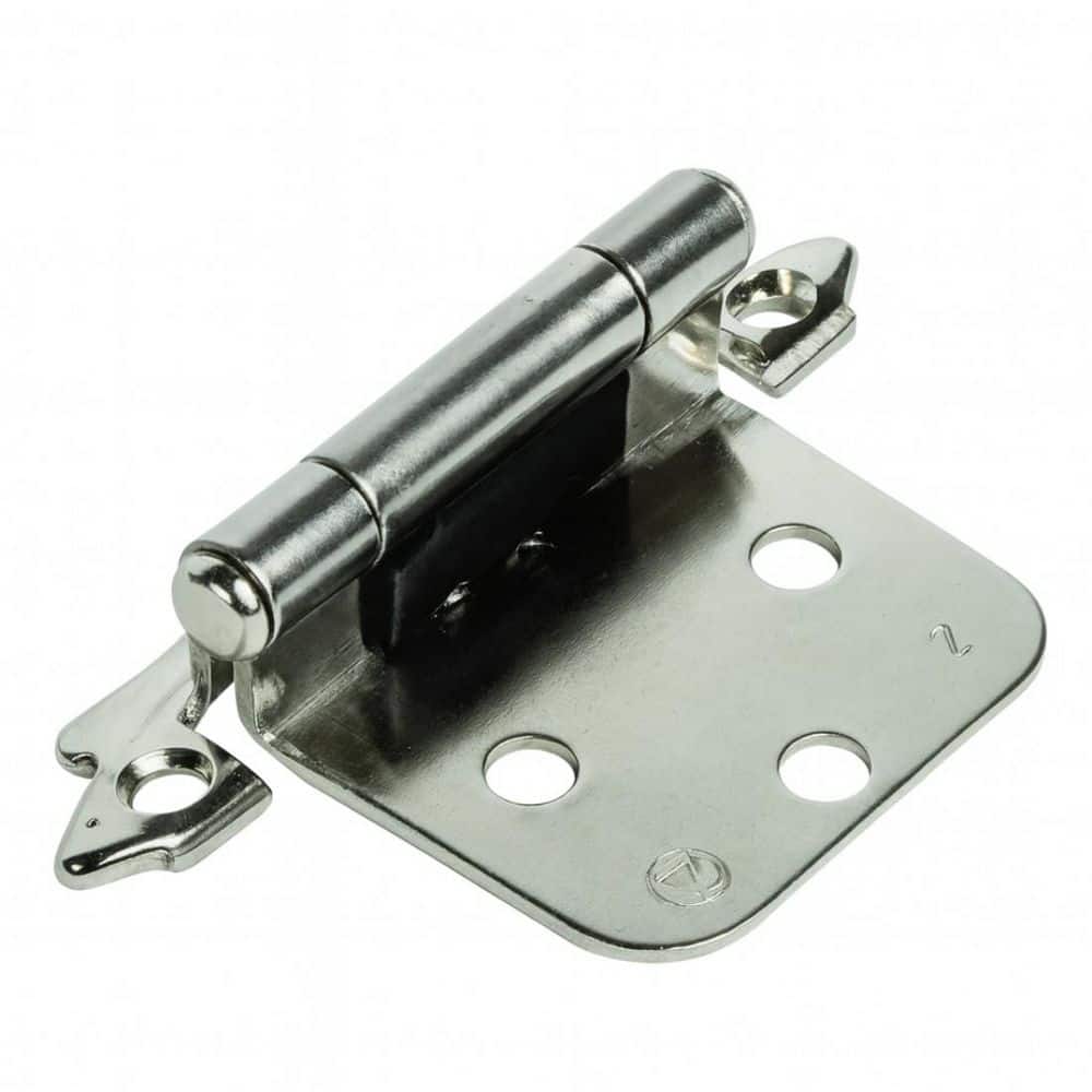 Sapphire 1-1/2 in. Surface Mount Self-Closing Exposed No Radius Cabinet Hinge in Satin Nickel - (Set of 24)